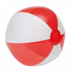 Piłka plażowa OCEAN, biała/transparentna/czerwona