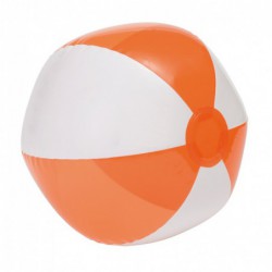 Piłka plażowa OCEAN, biała/transparentna/pomarańczowa