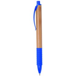 Długopis BAMBOO RUBBER, brązowy, niebieski