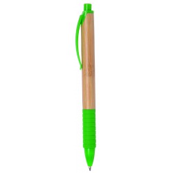 Długopis BAMBOO RUBBER, brązowy, zielony
