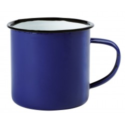 Kubek emaliowany RETRO CUP, niebieski/biały