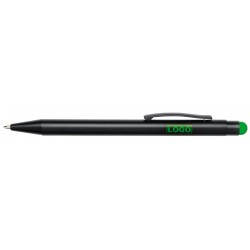 Długopis aluminiowy BLACK BEAUTY, czarny, zielony