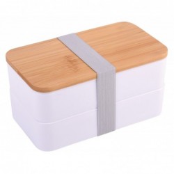 Lunch box DOUBLE LEVEL, biały