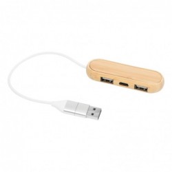 USB hub MULTIPLIER, brązowy